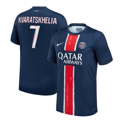 PSG Tröja KVARATSKHELIA #7 2024/25 Hemma Mörkblå