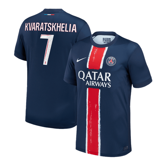 PSG Tröja KVARATSKHELIA #7 2024/25 Hemma Mörkblå
