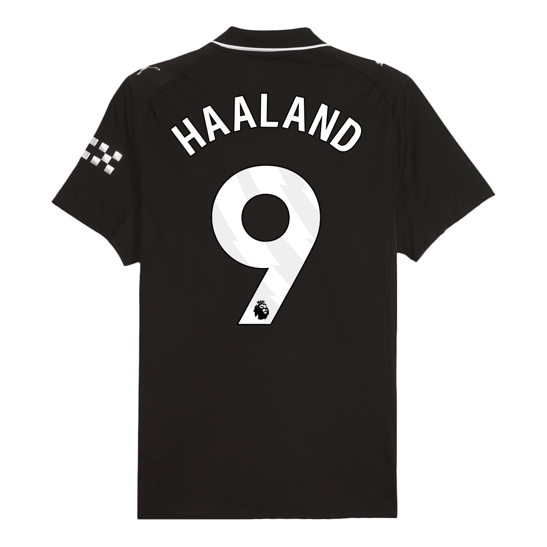 Manchester City Tröja HAALAND #9 2025/26 Borta Svart