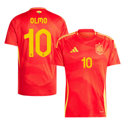 Spanien Tröja OLMO #10 Euro 2024 Hemma Röd