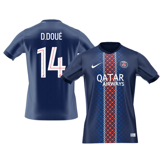 D.DOUÉ #14 PSG Tröja 2025/26 Hemma Premium Mörkblå