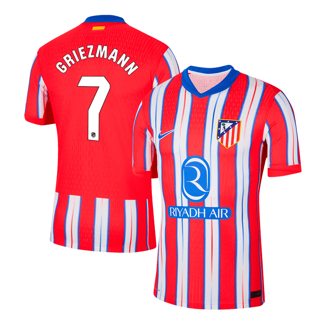 Atletico Madrid Tröja GRIEZMANN #7 2024/25 Hemma Autentisk Röd & Vit