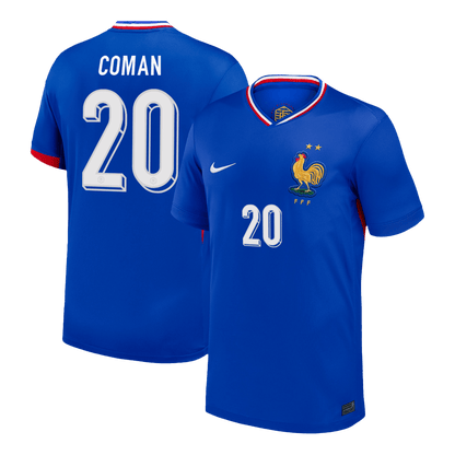 Frankrike Tröja COMAN #20 Euro 2024 Hemma Blå