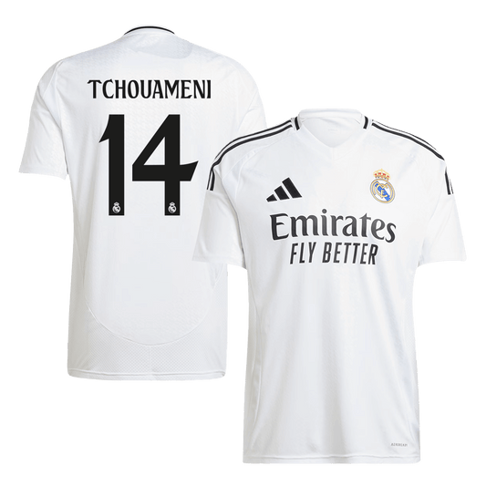 Real Madrid Tröja TCHOUAMENI #14 2024/25 Hemma Vit