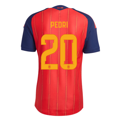 Spanien Tröja PEDRI #20 2026 Hemma Autentisk Röd-3
