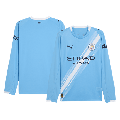 Manchester City Tröja 2025/26 Hemma Långärmad Blå-12