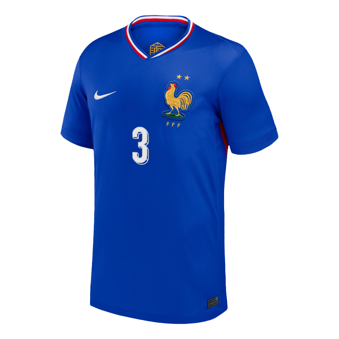 Frankrike Tröja MENDY #3 Euro 2024 Hemma Blå-8