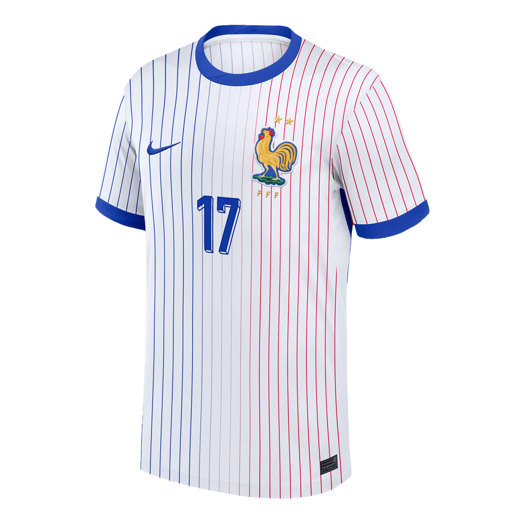Frankrike Tröja SALIBA #17 Euro 2024 Borta Vit-8