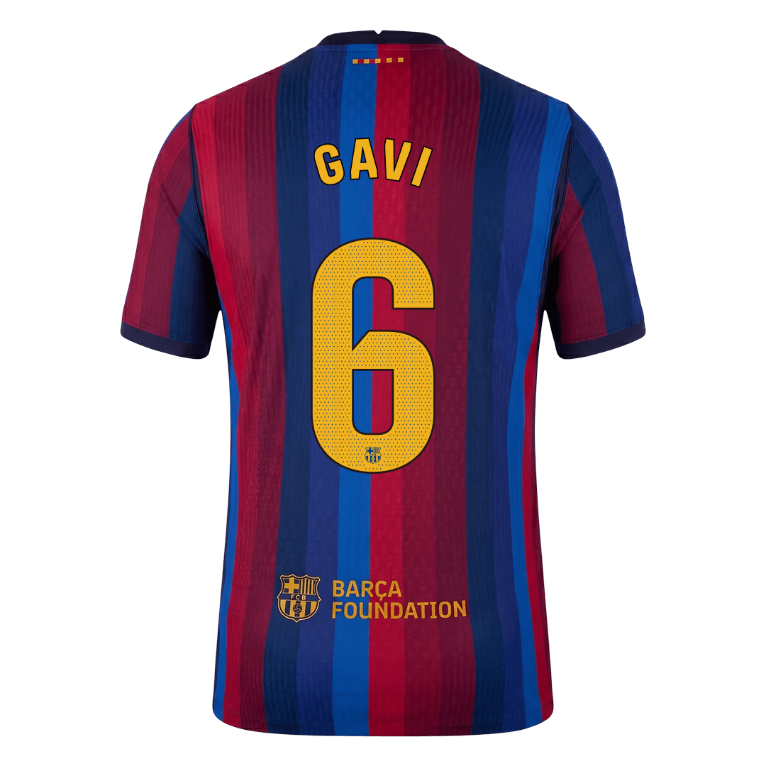 Barcelona Tröja GAVI #6 2026/27 Hemma Autentisk Röd & Blå-3