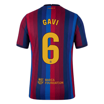 Barcelona Tröja GAVI #6 2026/27 Hemma Autentisk Röd & Blå-3