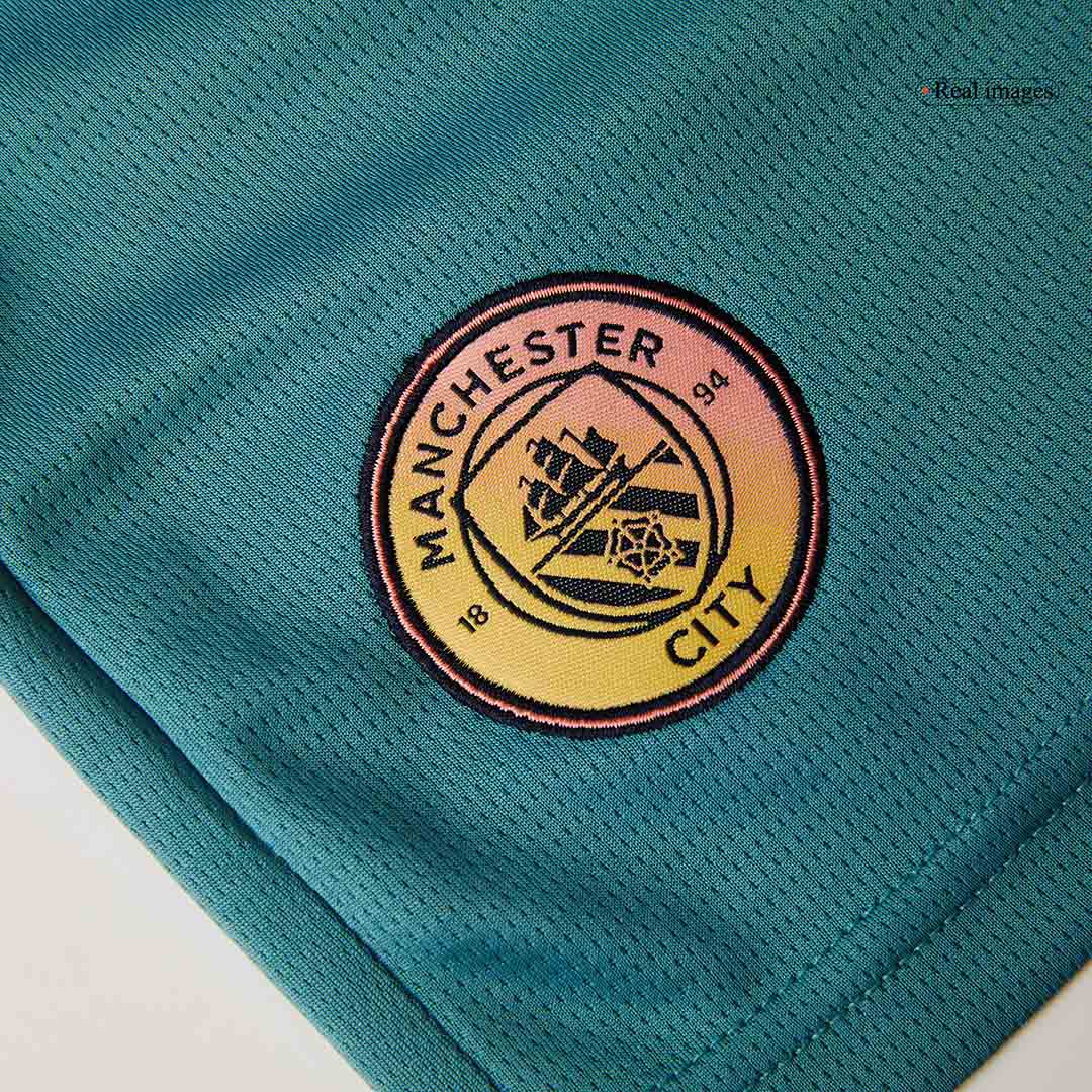 Manchester City Shorts 2024/25 Fourth Away Blå - UCL-5
