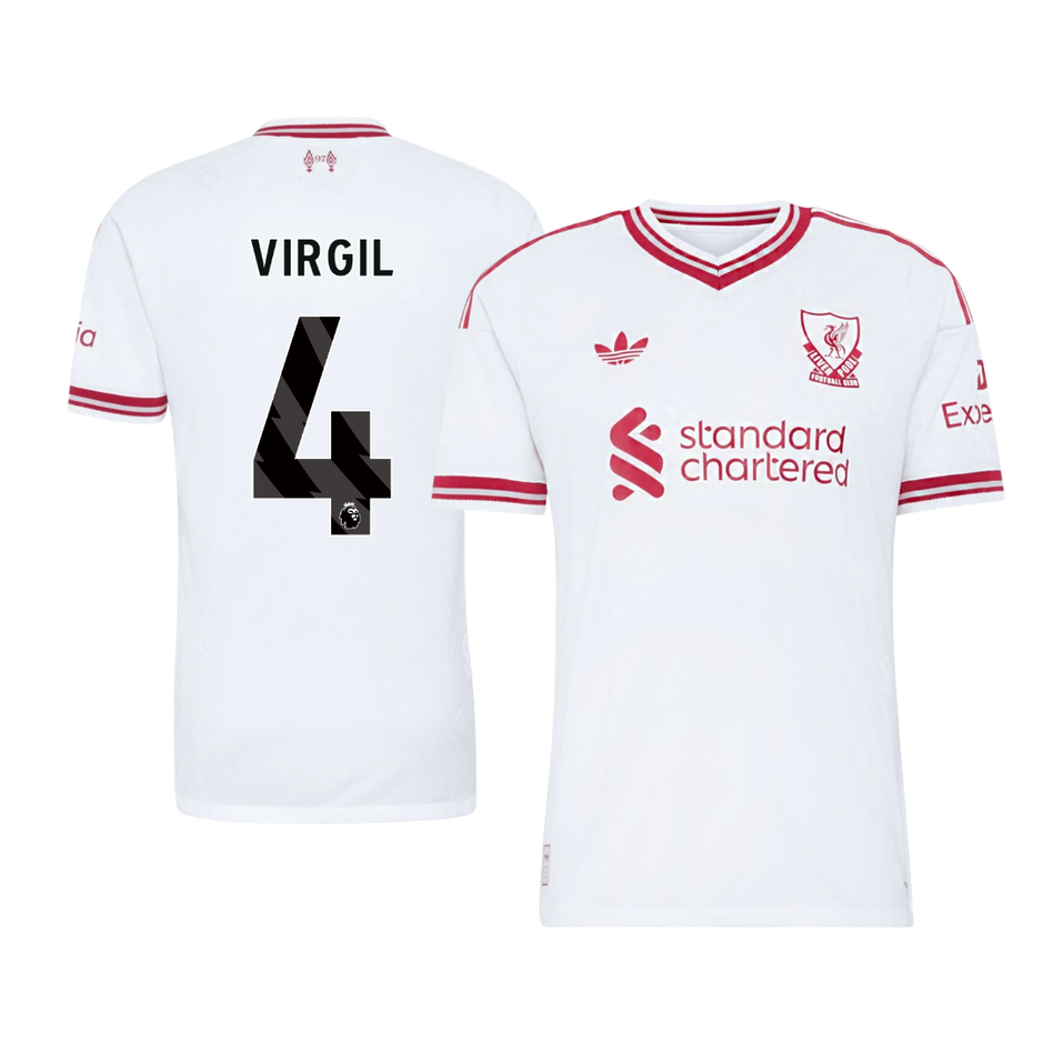 Liverpool Tröja VIRGIL #4 2026/27 Borta Autentisk Vit