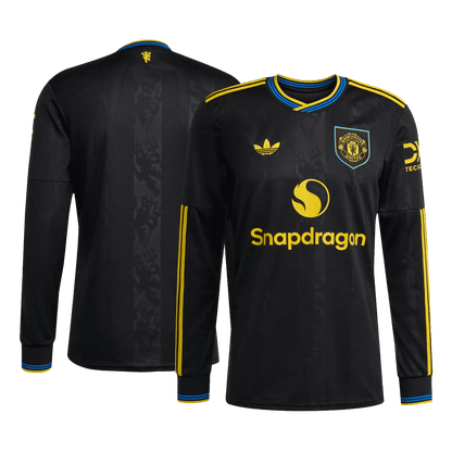 Manchester United Tröja 2025/26 Tredje Långärmad Svart-9