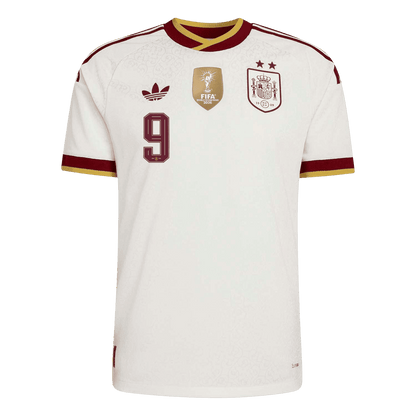 Spanien Tröja GAVI #9 2026 Borta Autentisk Vit (2 Stjärnor)-8