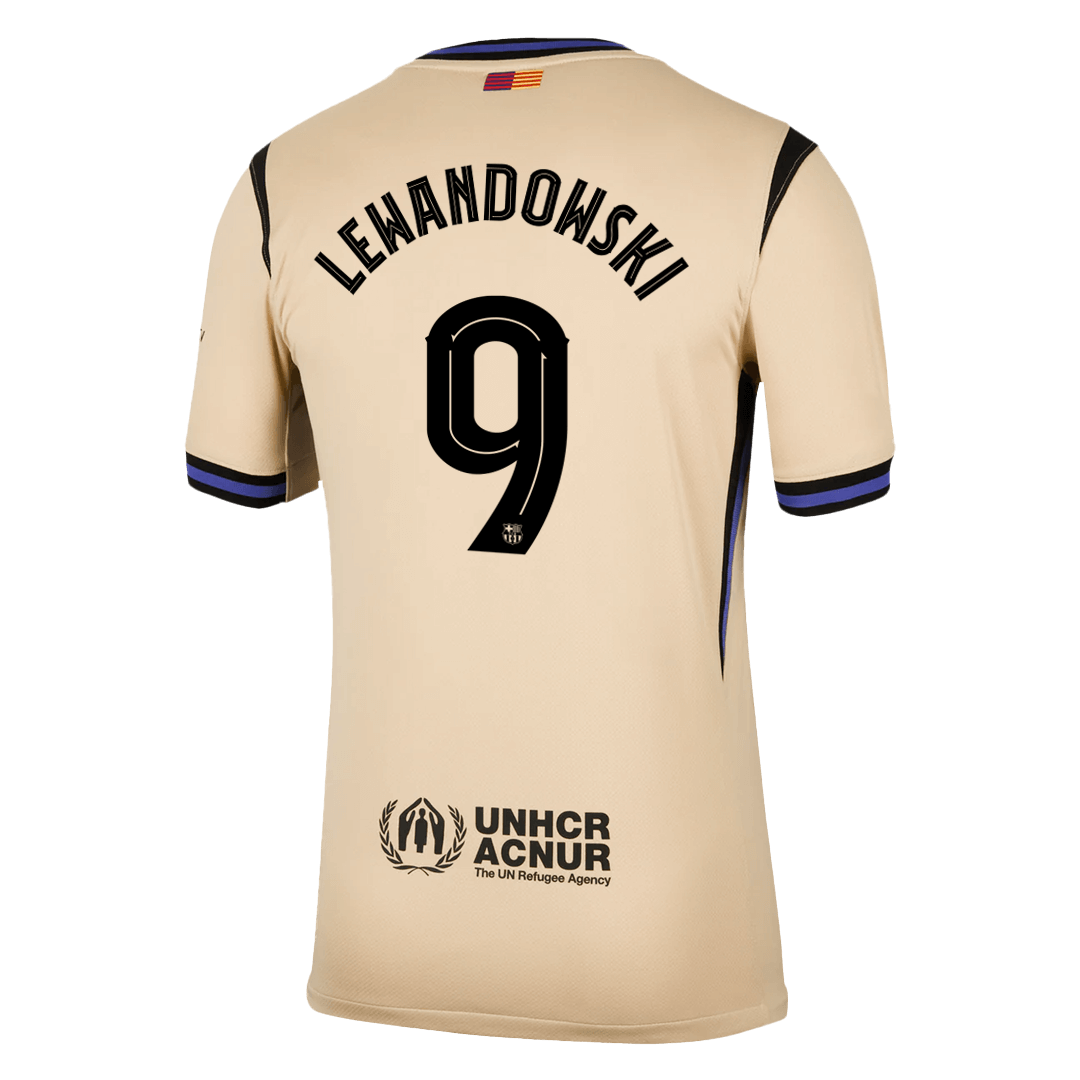 Barcelona Tröja LEWANDOWSKI #9 2025/26 Borta Gul - UCL-13