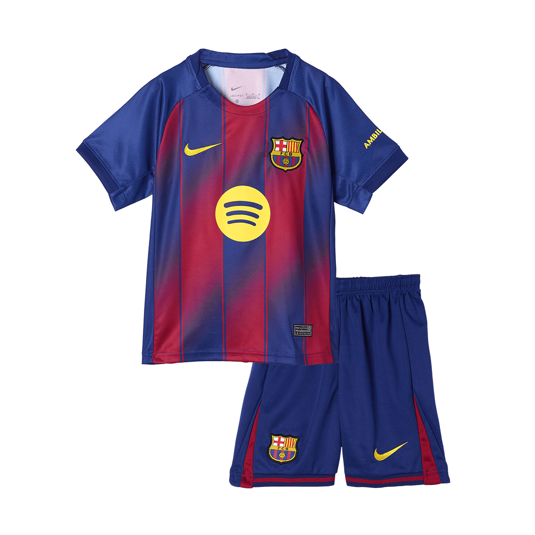 Barcelona Tröja 2025/26 Hemma Röd & Blå Barn Premium-15