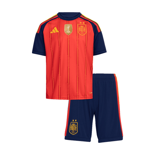 Spanien Tröja 2026 Hemma Röd Barn (2 Stjärnor)