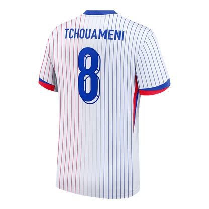 Frankrike Tröja TCHOUAMENI #8 Euro 2024 Borta Vit-7