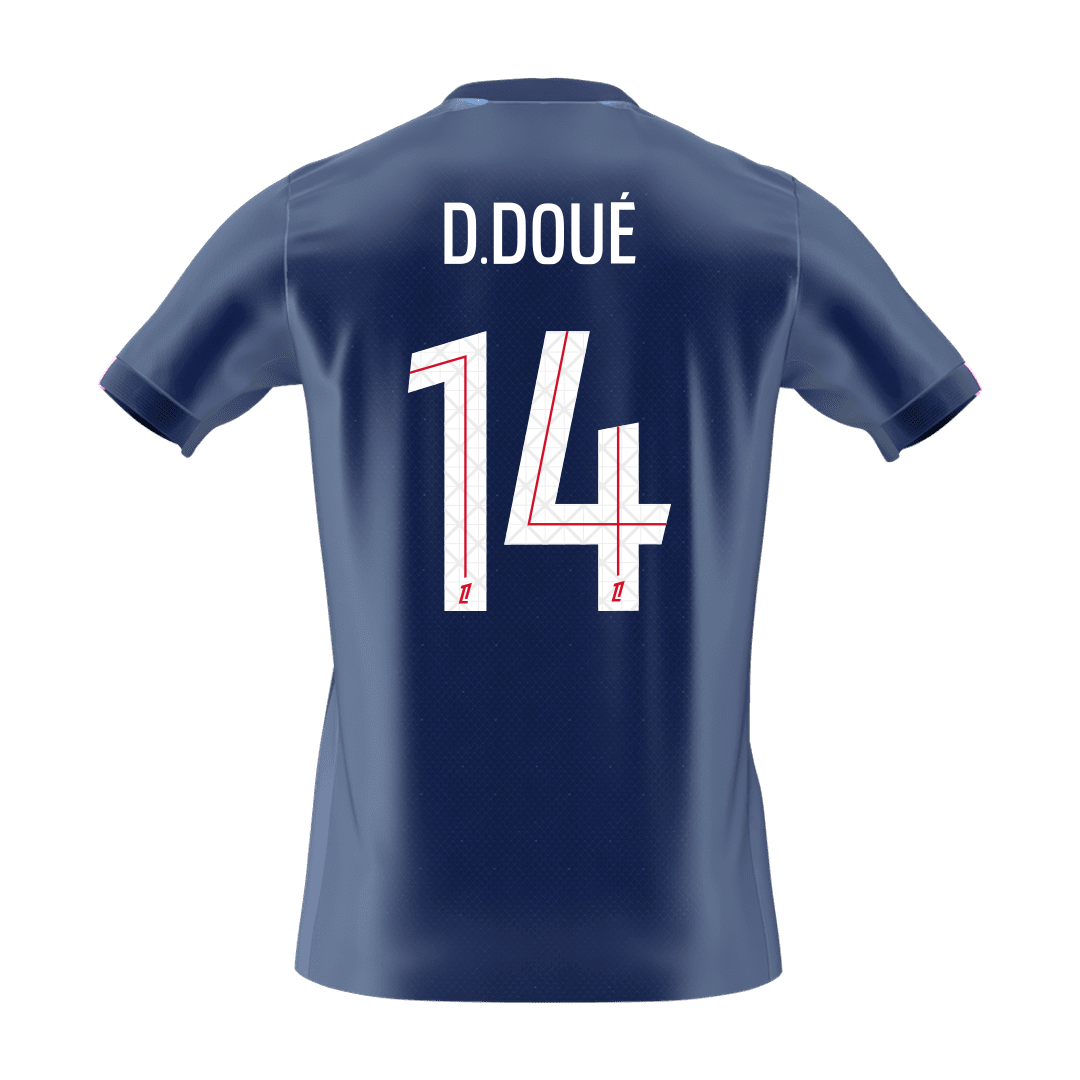 D.DOUÉ #14 PSG Tröja 2025/26 Hemma Premium Mörkblå-8