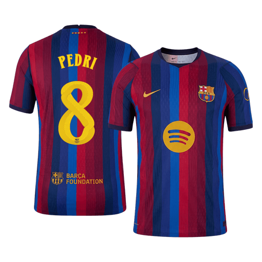 Barcelona Tröja PEDRI #8 2026/27 Hemma Autentisk Röd & Blå - UCL