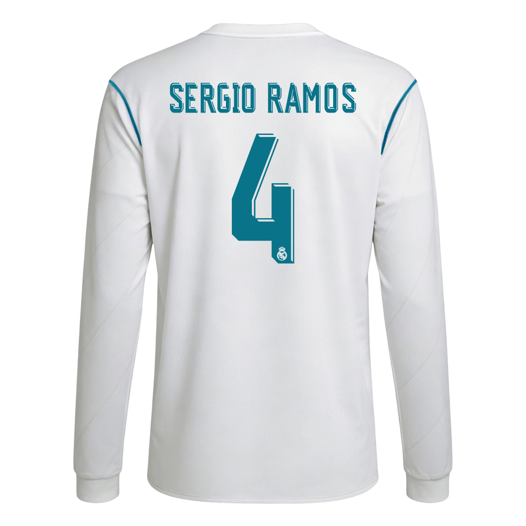 SERGIO RAMOS #4 Real Madrid Hemmatröja 2017/18 Retro Tröja
 Vit