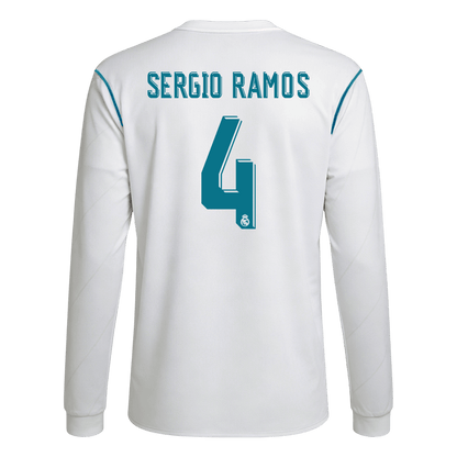 SERGIO RAMOS #4 Real Madrid Hemmatröja 2017/18 Retro Tröja
 Vit