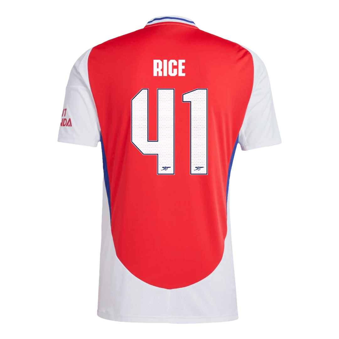 Arsenal Tröja RICE #41 2024/25 Hemma Röd - UCL-13