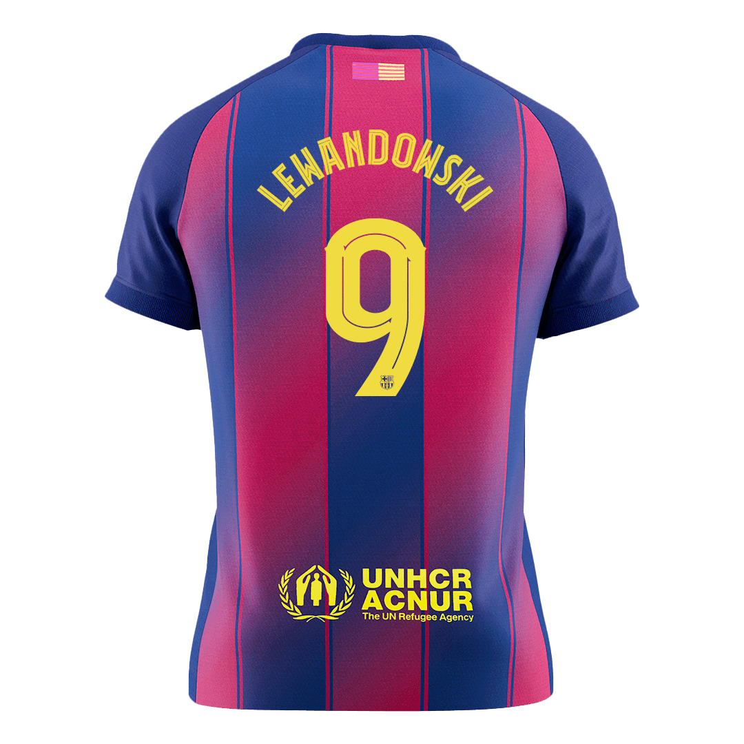 LEWANDOWSKI #9 Barcelona Tröja 2025/26 Hemma Premium Röd & Blå - UCL-9