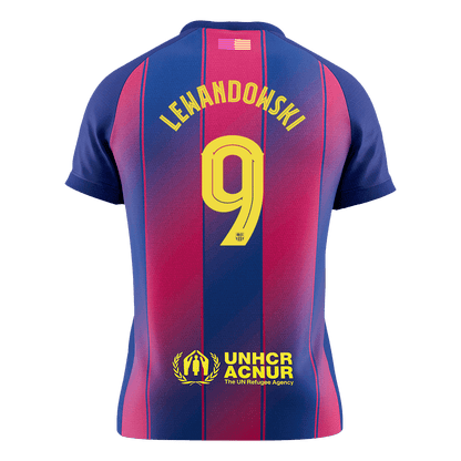 LEWANDOWSKI #9 Barcelona Tröja 2025/26 Hemma Premium Röd & Blå - UCL-9