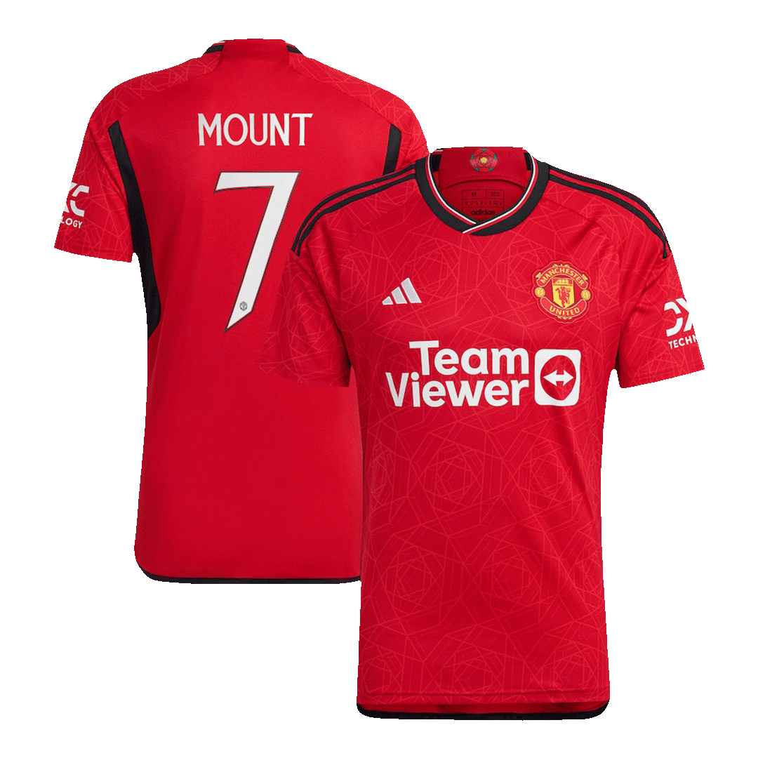 Manchester United Tröja MOUNT #7 2023/24 Hemma Röd - UCL