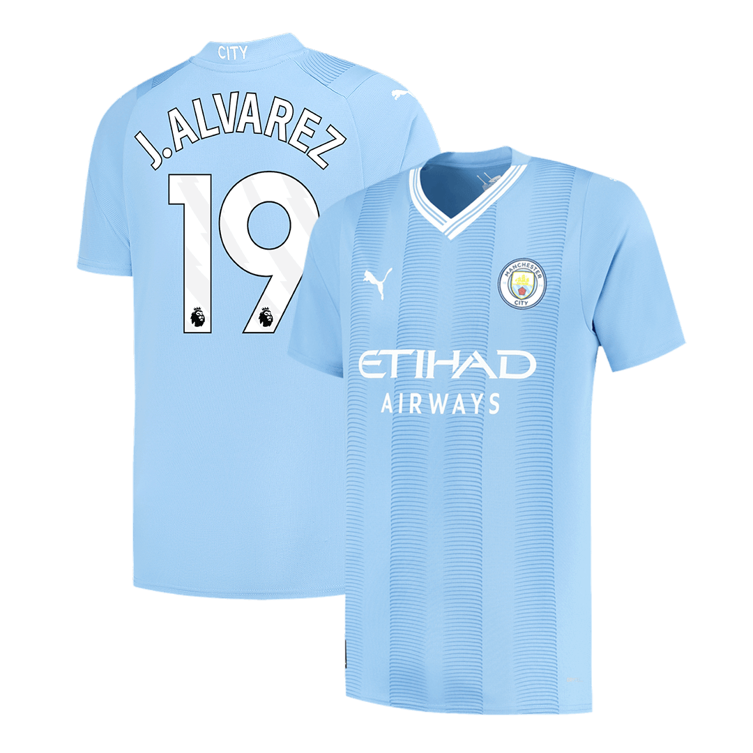 Manchester City Tröja J.ALVAREZ #19 2023/24 Hemma Blå