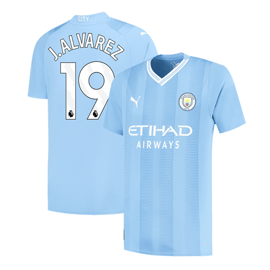 Manchester City Tröja J.ALVAREZ #19 2023/24 Hemma Blå