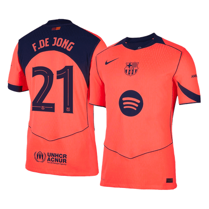 Barcelona Tröja F.DE JONG #21 2025/26 Tredje Orange - UCL