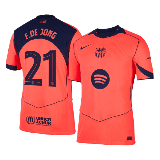Barcelona Tröja F.DE JONG #21 2025/26 Tredje Orange - UCL