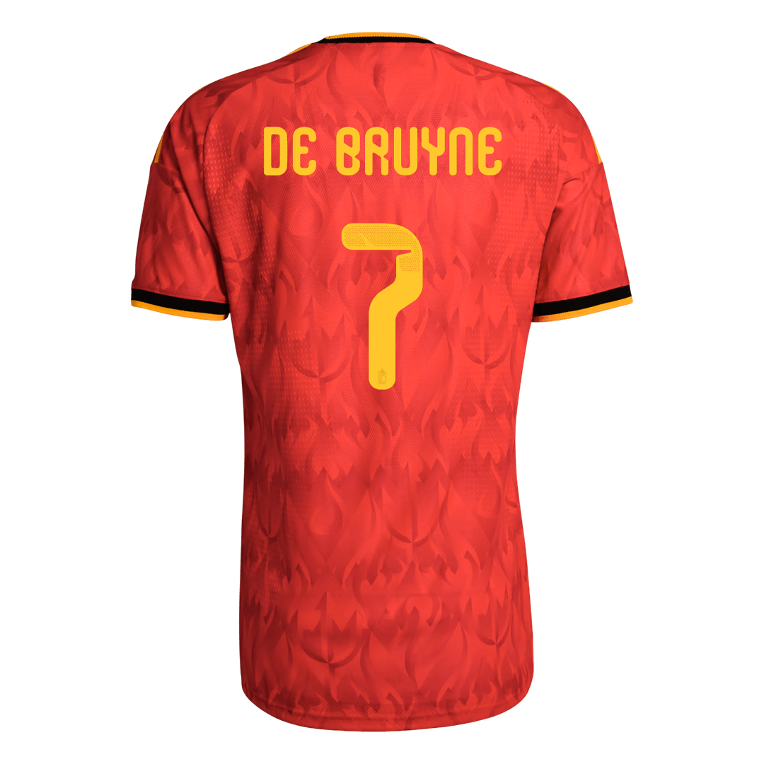 Belgien Tröja DE BRUYNE #7 2026 Hemma Autentisk Röd-8