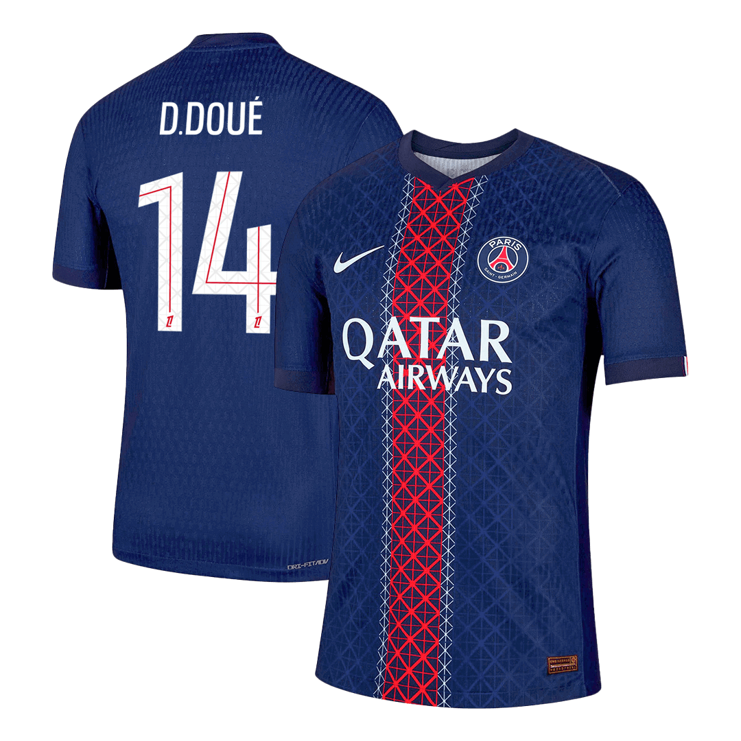 PSG Tröja D.DOUÉ #14 2025/26 Hemma Mörkblå