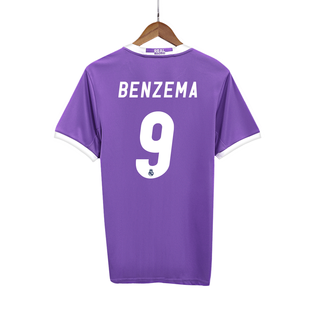 BENZEMA #9 Real Madrid Bortatröja 2016/17 Retro Tröja
 Lila