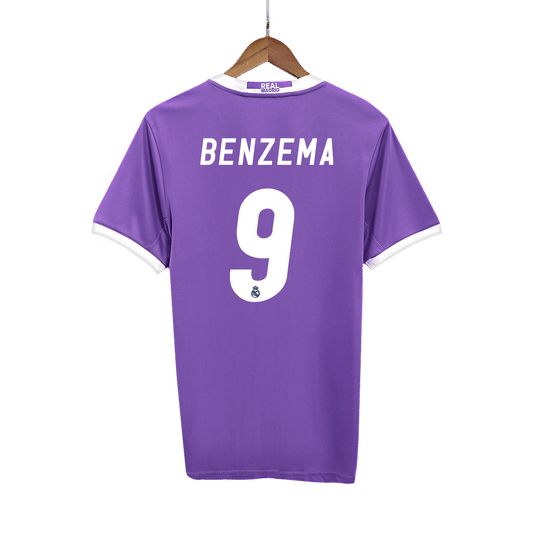 BENZEMA #9 Real Madrid Bortatröja 2016/17 Retro Tröja
 Lila