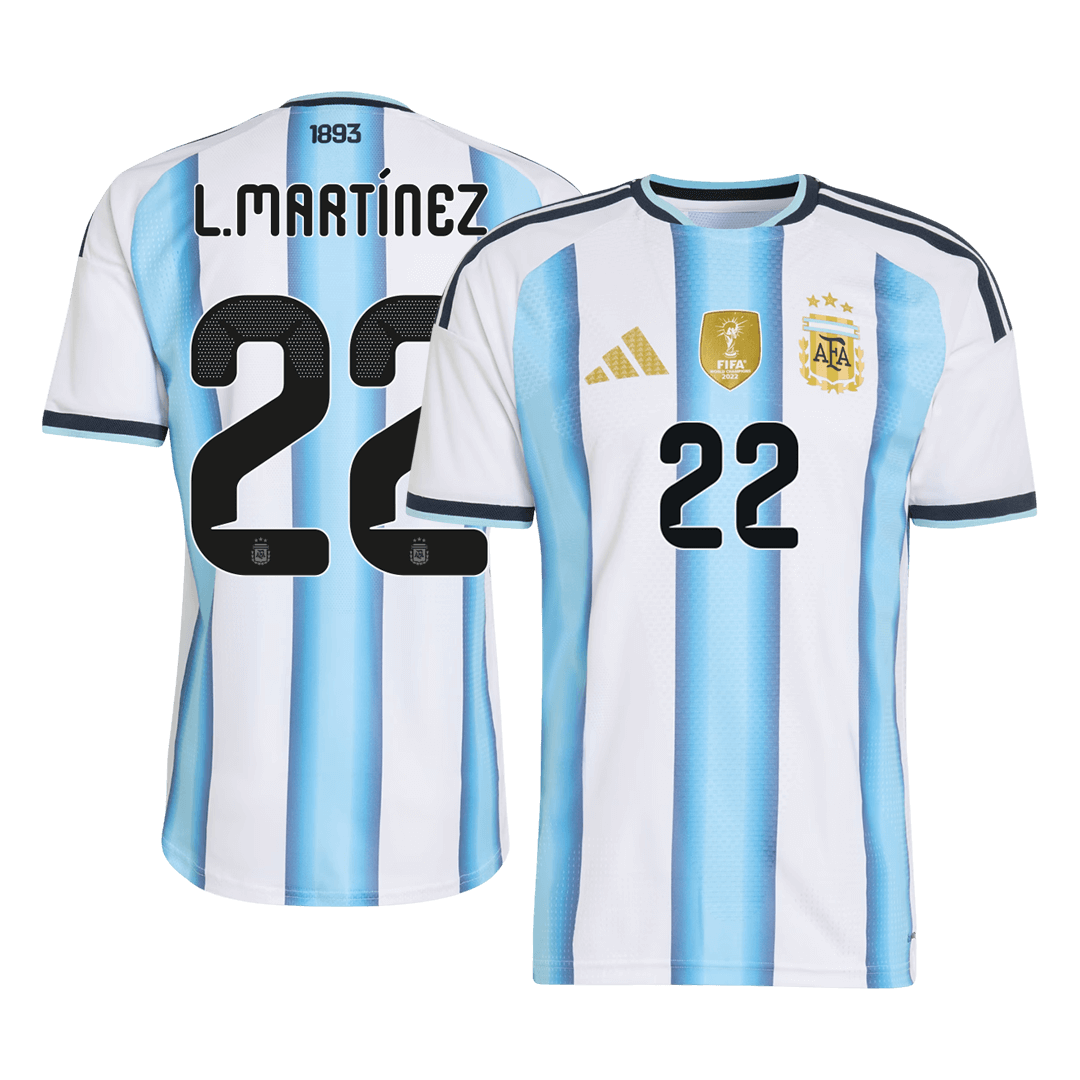 Argentina Tröja L.MARTÍNEZ #22 2026 Hemma Autentisk Blå & Vit