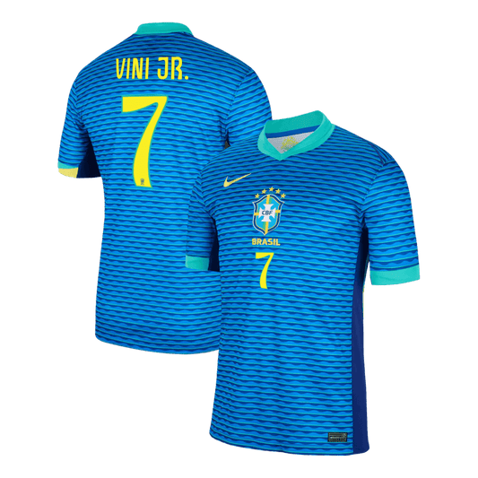 Brasilien Tröja VINI JR. #7 2024 Borta Blå