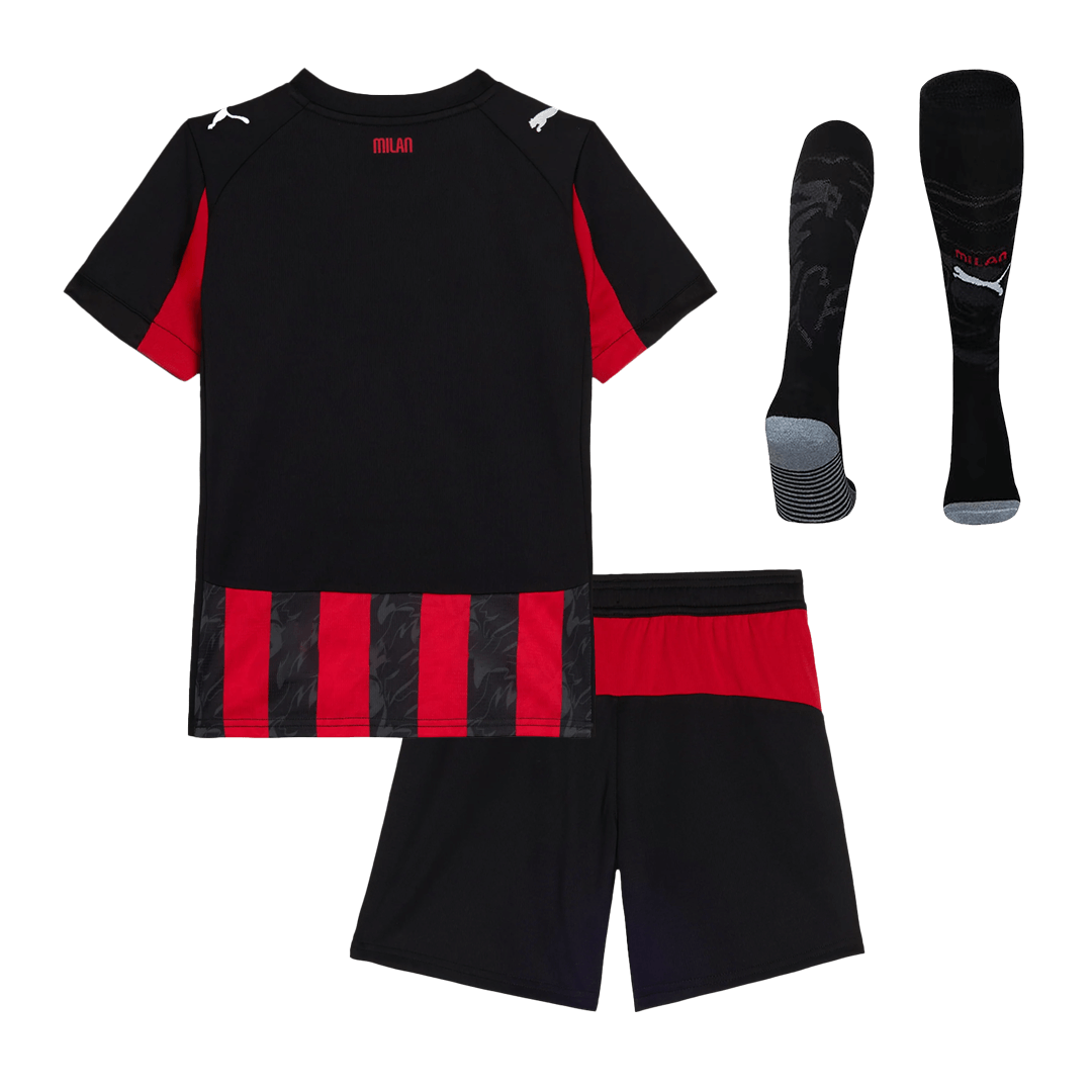 AC Milan Tröja 2025/26 Hemmaställ Röd & Svart Barn