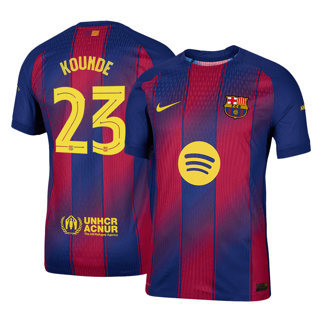 Barcelona Tröja KOUNDE #23 2025/26 Hemma Röd & Blå - UCL