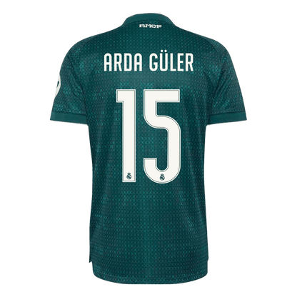 Real Madrid Tröja ARDA GÜLER #15 2026/27 Borta Autentisk Grön-2