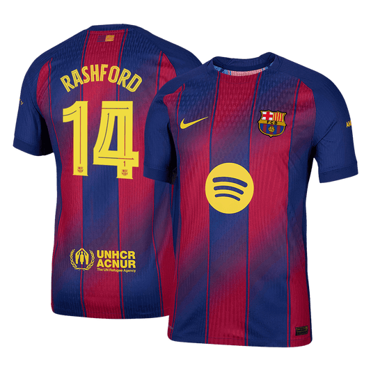 Barcelona Tröja RASHFORD #14 2025/26 Hemma Röd & Blå - UCL