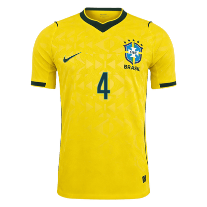 Brasilien Tröja MARQUINHOS #4 2026 Hemma Autentisk Gul-2