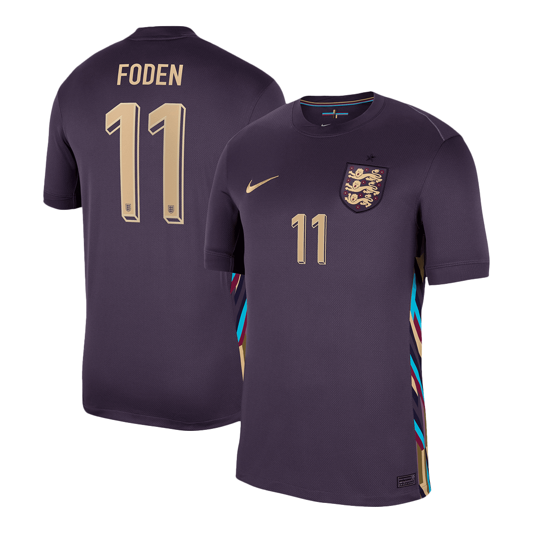 England Tröja FODEN #11 Euro 2024 Borta Lila