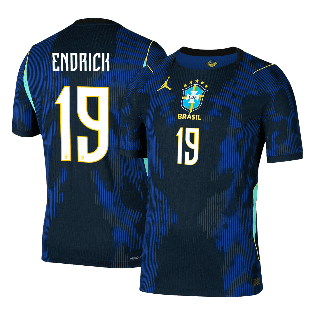 Brasilien Tröja ENDRICK #19 2026 Borta Autentisk Mörkblå