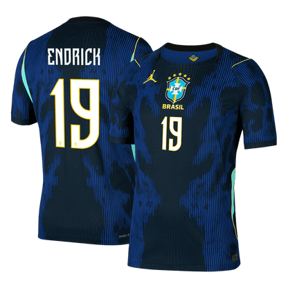 Brasilien Tröja ENDRICK #19 2026 Borta Autentisk Mörkblå