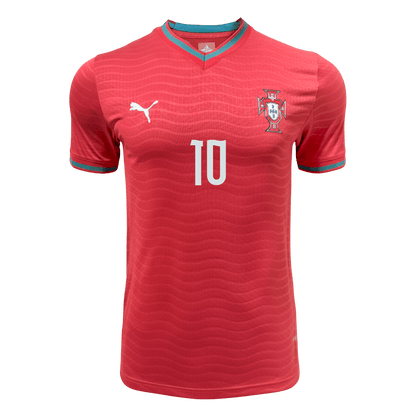 Portugal Tröja BERNARDO #10 2026 Hemma Autentisk Röd-9