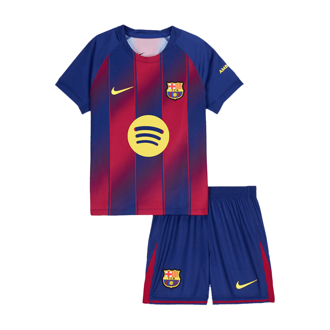 Barcelona Tröja 2025/26 Hemma Röd & Blå Barn Premium